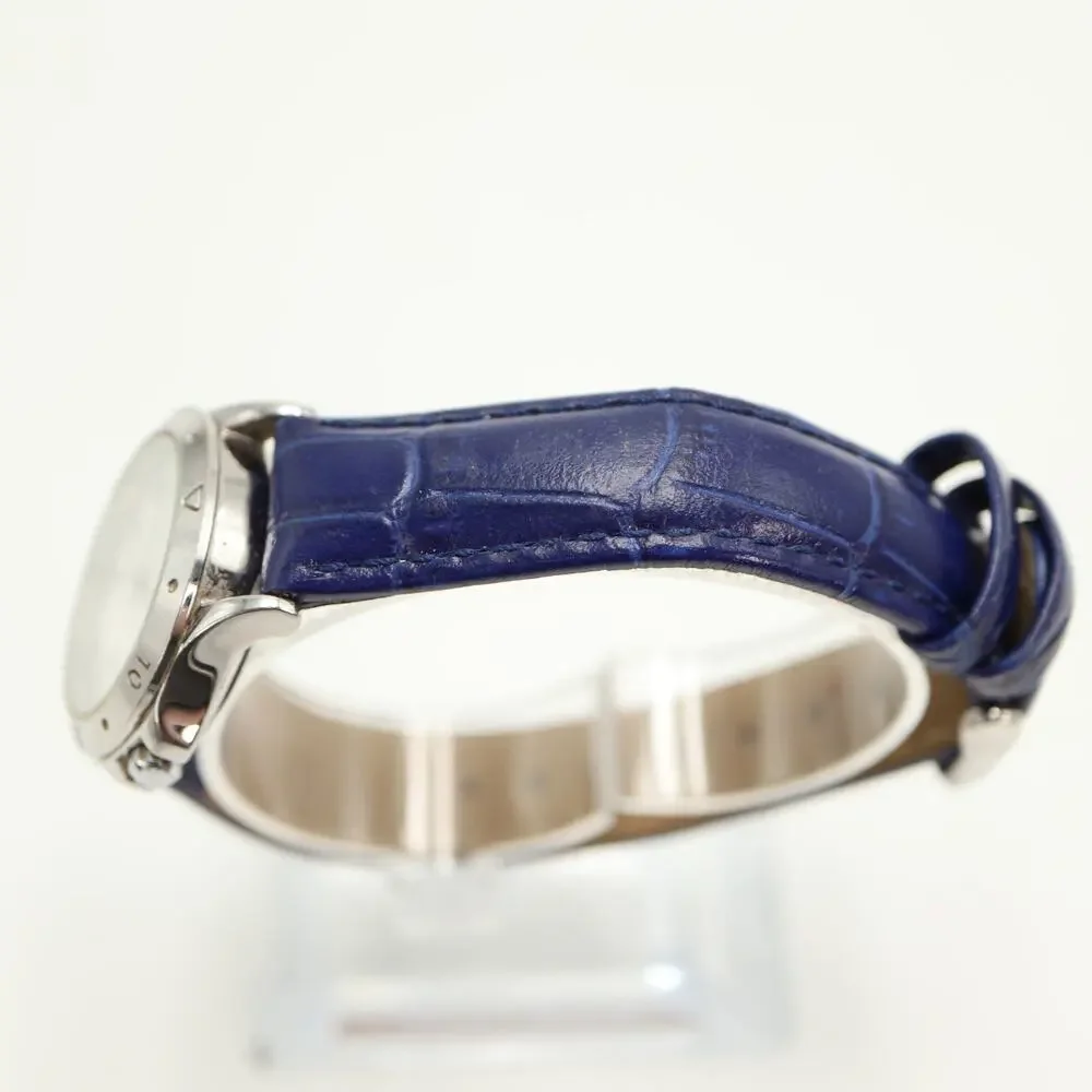 Timex Indiglo Silver Tone Date 29mm Womens Watch Blue Leather w New Battery